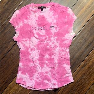 Bebe Pink Tie-Dye Short Sleeve Y2K Tee